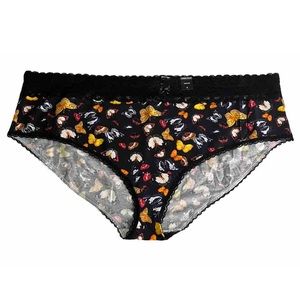 Torrid Butterfly Cotton Mid-Rise Hipster Lace Trim Panty Size 6